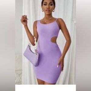 Lilac rubbed cut out dress size L